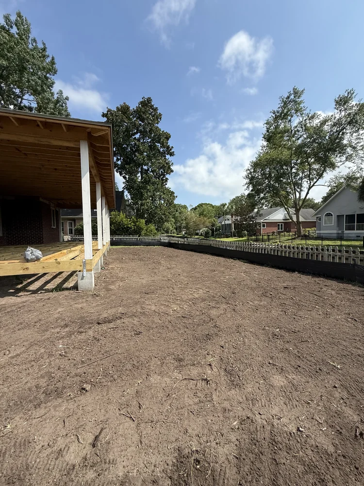 Silt fence installed around a prepared residential construction lot
